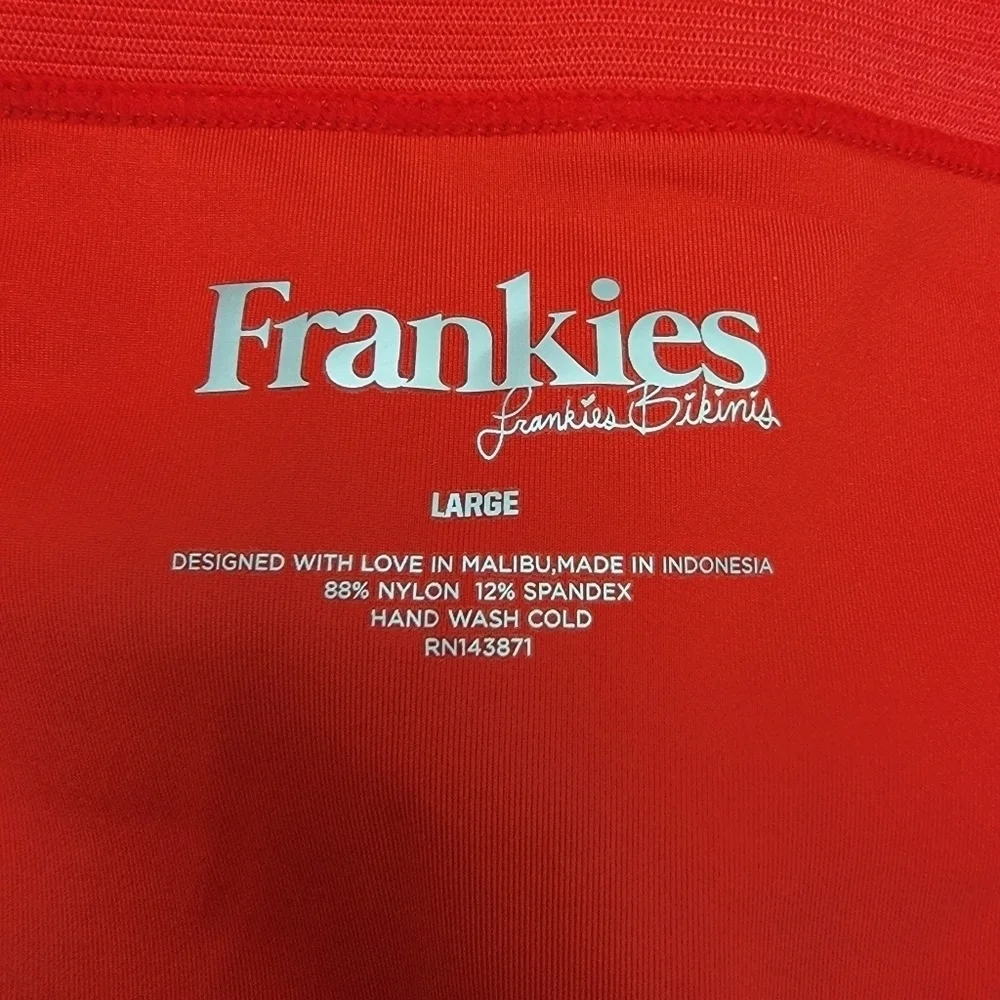 Frankie's Bikinis Drew Bikini Bottom in Red size L NWT